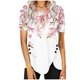thumbnail image 1 of Blusas de Manga Corta para las Mujeres Botón Impreso Cuello Redondo Top Casual, Blusas para las Mujeres Casual, 1 of 5