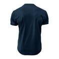 thumbnail image 4 of XIAONU Mens Henley Neck Slim Tee Fitted Short Sleeve Henley Neck Pullover Shirt Soft Casual Daily Tees, 4 of 5