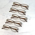 thumbnail image 5 of 5 Pairs Reading Glasses, Blue Light Blocking Glasses, Computer Reading Glasses for Women and Men, Fashion Rectangle Eyewear Frame(5 Brown, +4.00 Magnification), 5 of 6