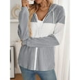thumbnail image 3 of Cogild Sweaters Cardigans for Womens Zipper Up Striped Color Ribbed Cardigans for Womens Winter Fall Cardigans, 3 of 7