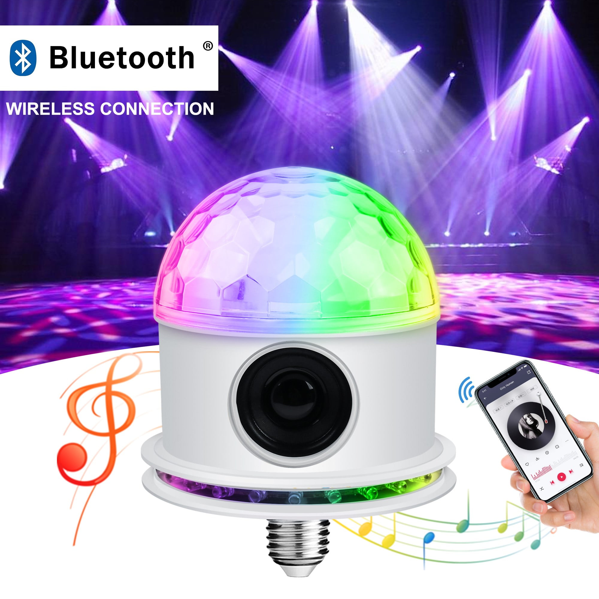 12V Pink, Blue, Colorful ADKINC Bluetooth Motorcycle Stereo Speakers Super Waterproof Sound Bars ATV Helmet Bluetooth Music with Colorful Lights
