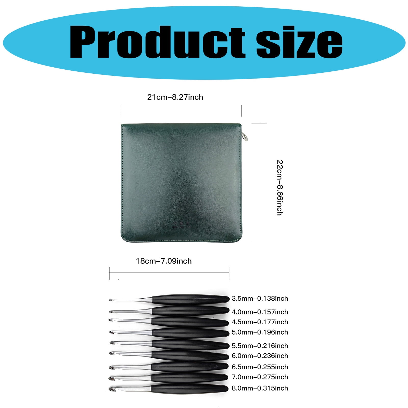 1 Set 3.5mm-8.0mm Crochet Needle Ergonomical Crochet Hook Handle Knitting Needle Craft Supplies