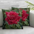 thumbnail image 3 of Leisuo  Throw Pillow Cover- Rose Red Flower After The Rain Summer Closeup, 3 of 5