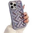 thumbnail image 6 of Designed for iPhone Case,Luxury Electroplated 3D Woven Pattern Camera Lens Protection Shockproof Protective Cover Phone Case (iPhone 14 Pro,Blue), 6 of 6