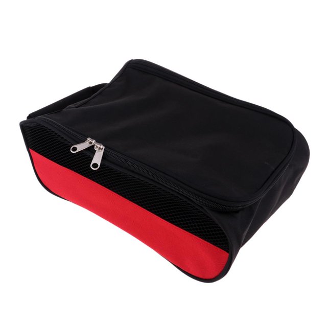 Bolsa de viaje portátil para zapatos deportivos de golf Sharpla con cremallera Lado Negro Rojo Neto
