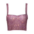 thumbnail image 3 of DuoJiaJ Women's Tank Top Color Beaded Top Crop Top Bra Summer Pink S, 3 of 3