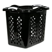Home Logic 2 Bushel Lamper Plastic Laundry Basket with Silver Handles, Black, 2 Pack