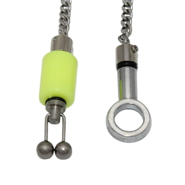 Wosthever Indicadores de mordida resistentes al desgaste, conector de pesca, anillo sólido giratorio, alarma de carpa a prueba de herrumbre, Pescar Amarillo