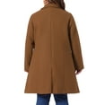 thumbnail image 4 of Agnes Orinda Women's Plus Size Coat Notched Lapel Single Breasted Long Winter Outerwear Coats with Pockets 1X Dark Brown, 4 of 7