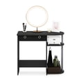 thumbnail image 6 of Furinno Go Green 32-Inch Black Computer Desk, Office Desk with 2 Side Shelves and Storage Bins, Rectangular Home Office Desk, Gaming Desk for Home Office, Bedroom, Study Room, Classic Black, 6 of 8