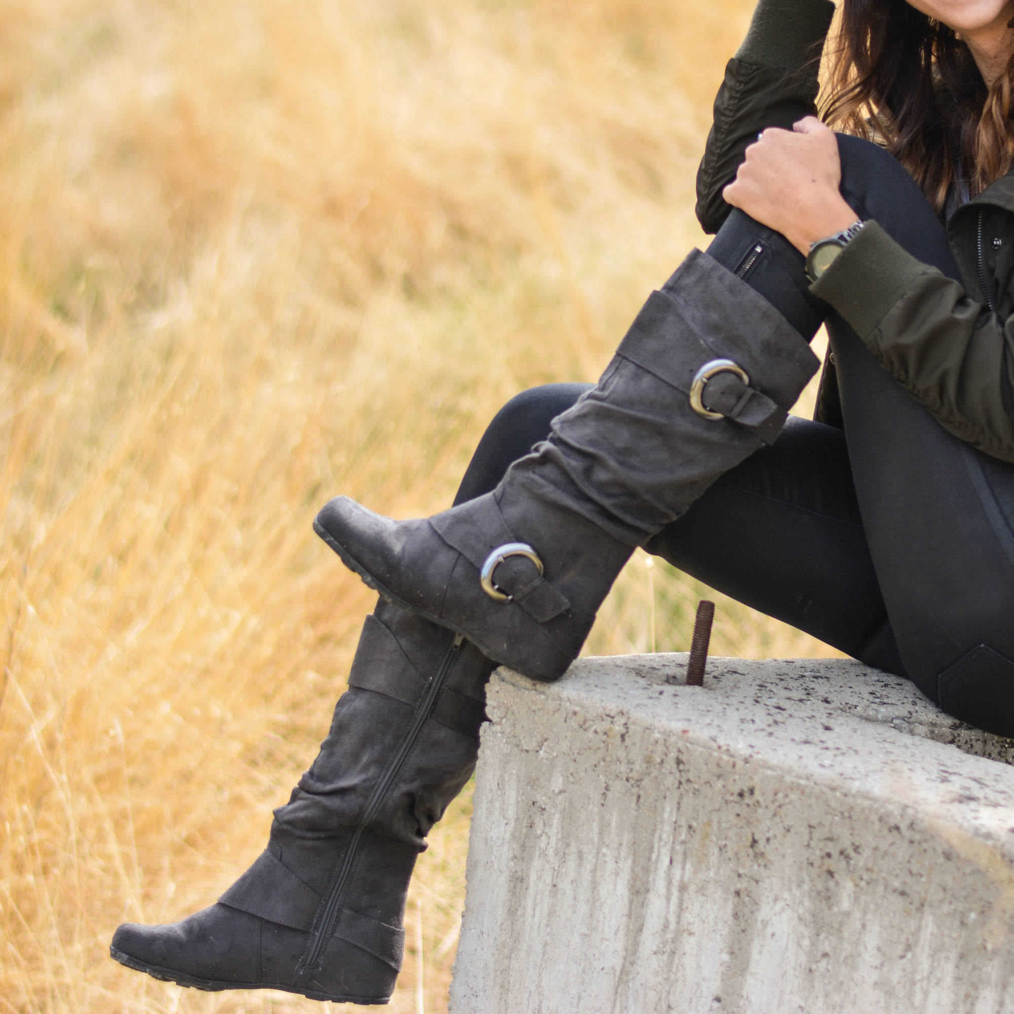 Brinley Co. Women's Buckle Accent Slouchy Mid-Calf Boots - image 5 of 9