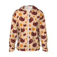 thumbnail image 1 of Fotbe Thanksgiving Turkey and Pumpkin Chaqueta con Protección Solar UPF 50+ para Hombre y Mujer, Camisa con Capucha y Bolsillos-Small, 1 of 7