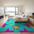 thumbnail image 3 of ODIKA 9'x12' Washable Area Rug Non-Slip, Chair-Friendly Funky Aesthetic Cartoon Vibrant Contrast Graphic Bold for Dining Room, Basement, Large Office, 3 of 7