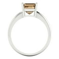 thumbnail image 4 of 2 ct Asscher Cut Simulated Champagne Diamond Solitaire 18K White Gold Womens Engagement Ring, 4 of 5
