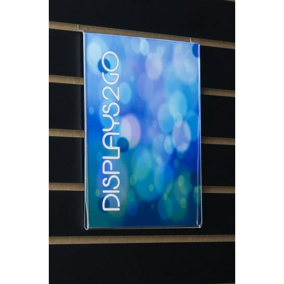 Set of 10, Slatwall Sign Holders for 8.5 x 11 Graphics, Top-Loading - Clear Plexiglas