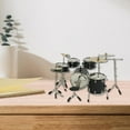 thumbnail image 4 of 8x Batería en miniatura realista, modelo de instrumento de percusión en miniatura para sala de estar Negro, 4 of 6