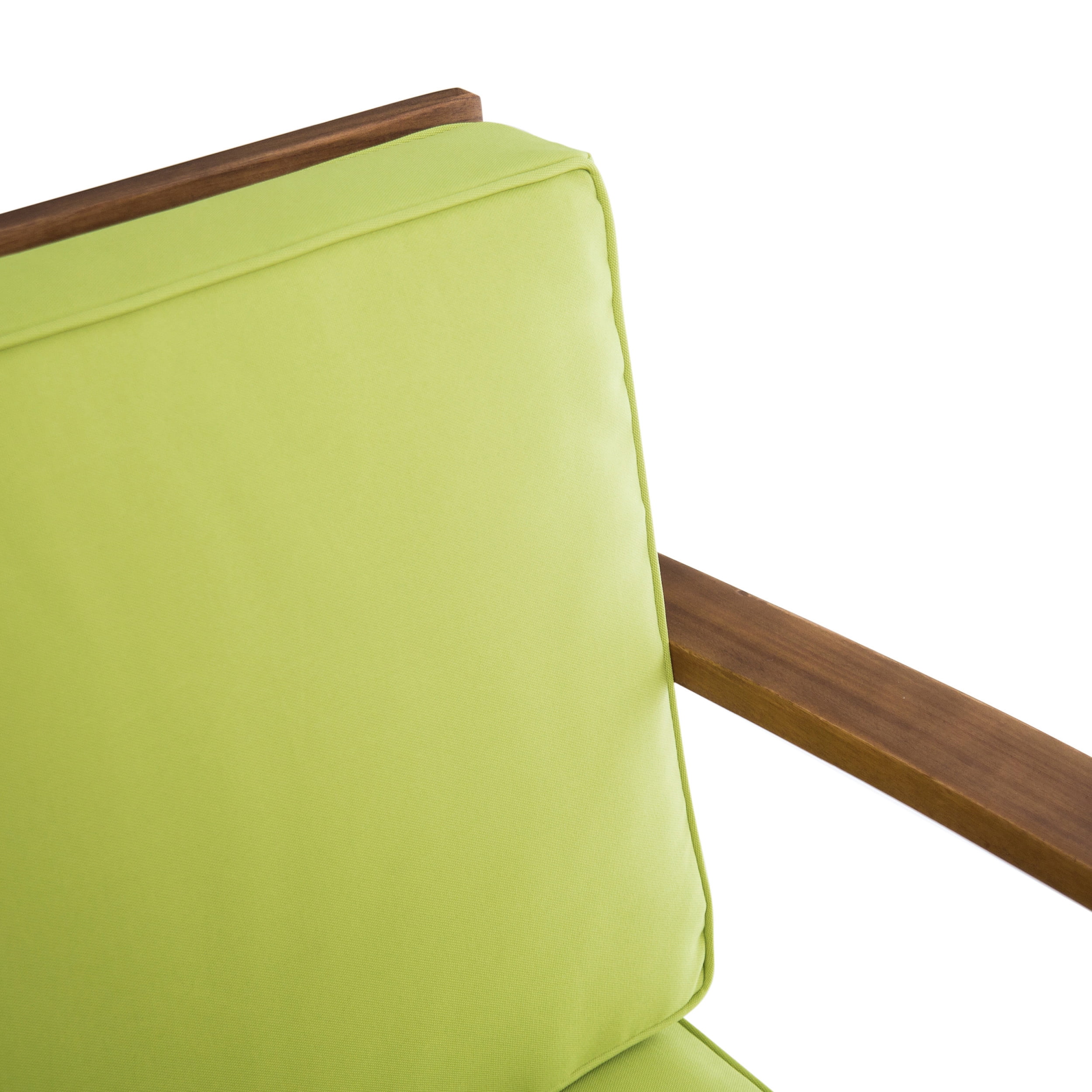 Giancarlo Acacia Wood Outdoor Club Chair, Teak, Green