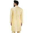 thumbnail image 6 of SKAVIJ Men's Tunic Art Silk Kurta Ethnic Indian Long Casual Shirt Party Dress Large Beige, 6 of 6