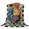 thumbnail image 6 of Retro Sunflower Rooster Blanket Soft Cozy Warm Throw Blanket for Couch, Plush Fuzzy Flannel Fleece Blankets for Sofa, Farmhouse Watercolor Plaid Bed Blankets Lightweight Gifts for Women, 40"x50", 6 of 9