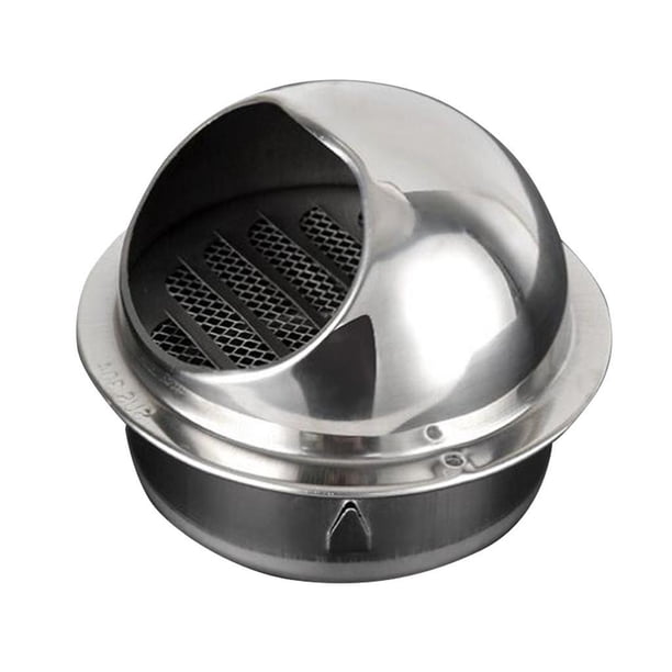 Injueey Rejilla de ventilación redonda de acero inoxidable para extractor - Bull Nosed 8cm Mostrada 15 cm
