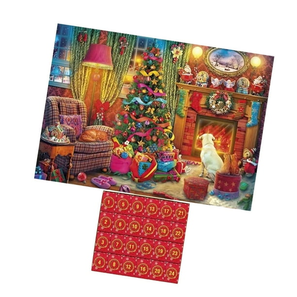 Rompecabezas navideño, regalos para niños, decoración navideña en 24 cajas, juego familiar para Estilo B