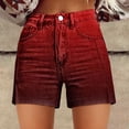 thumbnail image 2 of Shorts for Women Relaxed Fit Printed High Waist Denim Casual Pocket Shorts, 2 of 4