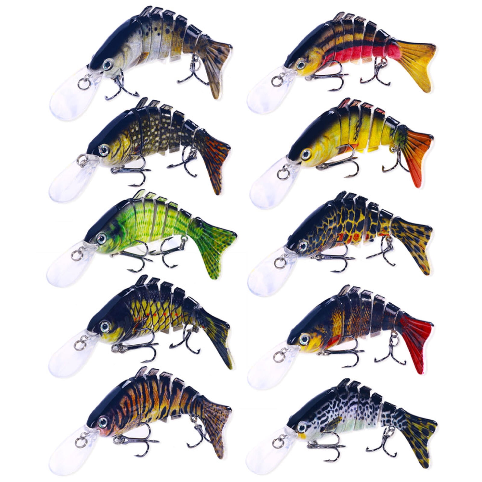 HENGJIA Fishing Lures 10pcs Multi Jointed Fish Fishing Kits Slow Sinking Lifelike Swimbait Freshwater and Saltwater for Trout Bass Lures