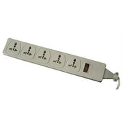Wonpro WES4.5-D107 Universal Power Strip 5-Outlet Surge Protector, 110V - 220V/250V