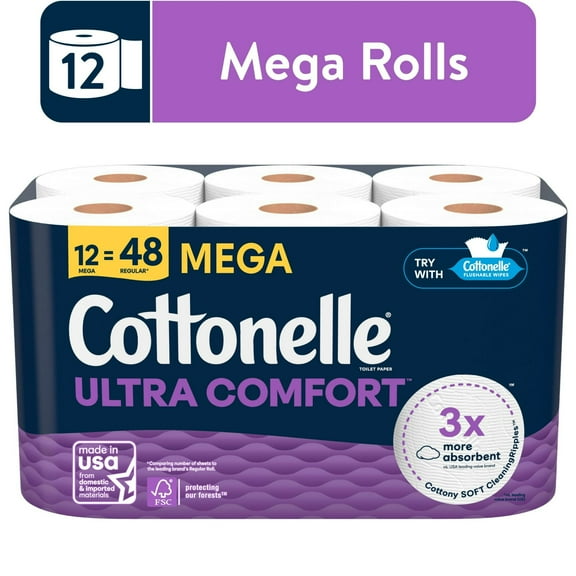 Cottonelle Ultra Comfort Toilet Paper 12 Mega Rolls