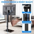thumbnail image 6 of TAVR Furniture Modern Swivel Floor TV Stand for LCD LED TVs up to 75 inch, Height Adjustable Compatible with VESA Mount, Black, 6 of 9