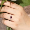thumbnail image 5 of Gem Stone King 10K White Gold Red Rhodolite Garnet and Blue Sapphire Solitaire Engagement Ring for Women (1.03 Cttw, Round 6MM, Gemstone January Birthstone, Size 9), 5 of 6