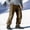 Brown, variant on Men's Fleece Lined Hiking Pants Waterproof Polyester Shell Elastic Drawstring Waist Relaxed Fit Winter Outdoor Cargo