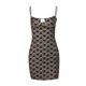 thumbnail image 3 of Vestido corto sin espalda con cuello cuadrado ahueca hacia fuera el traje de vacaciones para mujer Kuymtek Negro T S para Mujer, 3 of 9