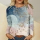 thumbnail image 1 of Puntoco Mujer Casual Cuello Redondo Manga Larga Impreso Camisa Suelta Blusa tops Puntoco Puntoco-6534, 1 of 4