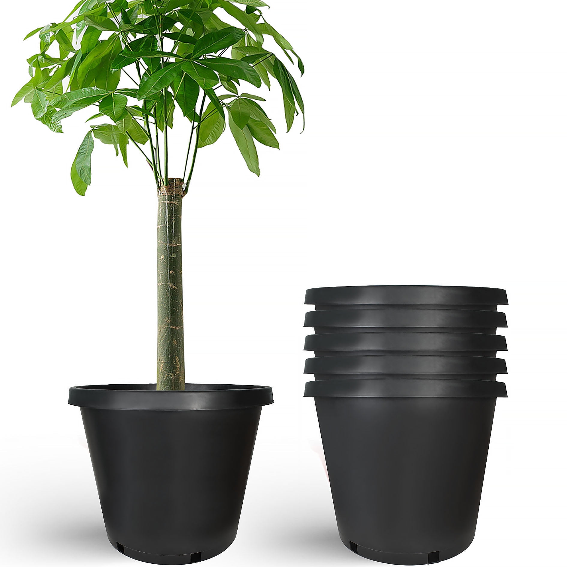 Premium Black Plastic Nursery Plant Container Garden Planter Pots