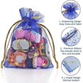 thumbnail image 2 of 100 bolsas de regalo de 7 x 9 cm con diseño de luna y estrellas, con cordón ajustable, de malla, ideales para joyería y Navidad. Alta calidad., 2 of 4
