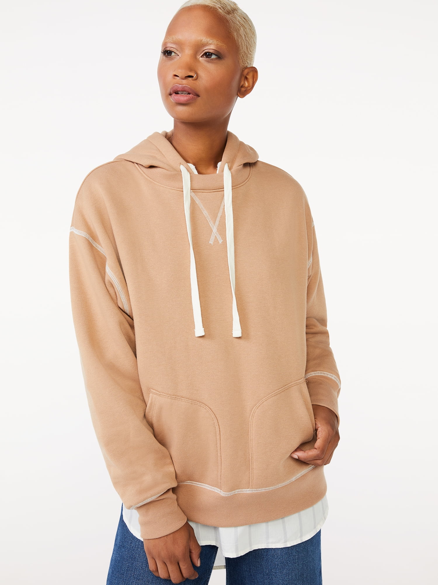 Double Pocket Tunic Hoodie - Walmart 