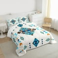 thumbnail image 3 of Feelyou Teal Aztec Abstract Twin Comforter Sets, Bohemian Mandala Bedding Set, 2 Pieces, 3 of 8