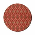 thumbnail image 1 of Traditional Mouse Pad for Computers, Ethnic Pattern with Folkloric Ornaments with Blurry Effect Forms, Round Non-Slip Thick Rubber Modern Mousepad, 8" Round, Vermilion and Multicolor, by Ambesonne, 1 of 2