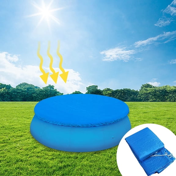 Pool Covers for 6 8 10 12ft Round Circular Easy Set Frame Pools and Inflatable Pool, Above Ground Round Pool Covers, Pool Blanket Covers (10ft)