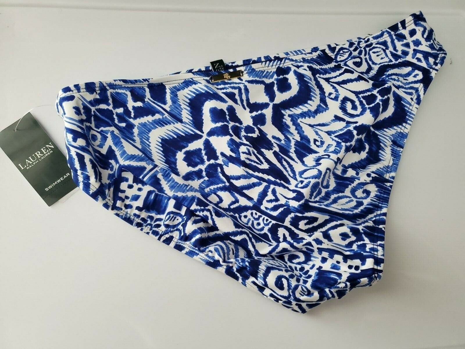 Lauren Ralph Lauren Women's Print Hipster Swim Bottom Swimsuit, Blue, Size-8