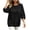 Black, variant on Women's Oversized Sweatshirts Plus Size 3/4 Sleeve Crew Neck Pullover Tops Casual Lightweight Tunic Blouse (XL, Hot Pink)