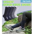 thumbnail image 2 of Womens Merino Wool Hiking Socks Thermal Warm Winter Boot Crew Socks Cushion Work Walking Gift Socks 5 Pairs, 2 of 7