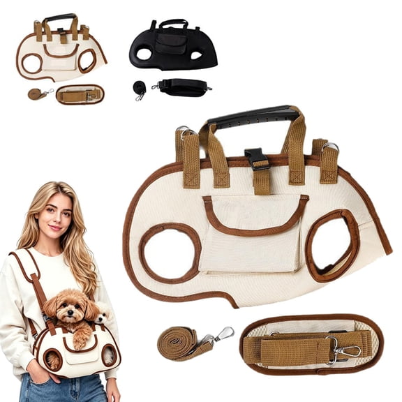 Small Dog Carrier Sling Soft Breathable Pet Travel Carrier for Outdoor Walking Brown Xl Portable Dog Bag Carrier with Handy Storage Pouch for Pet Owners