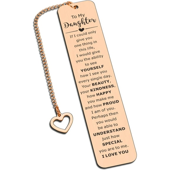 Stocking Stuffers for Teen Girls 16-18 Daughter Gifts from Mom 16th 18th 21st Birthday Gifts for Daughters, to My Daughter Birthday Gifts Inspirational Bookmark, Boo Basket Stuffers for Daughters