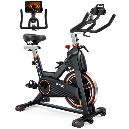 UPGO Magnetic Indoor Cycling Bike Stationary Exercise Bikes Cycle Cardio Workout Upright Cycling Stationary Bicycle with 350 Lbs Max Capacity