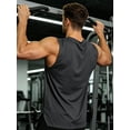 thumbnail image 4 of Men's Tank Tops Quick Dry Workout Swim Beach Shirts Athletic Sleeveless Shirts Stripe Black M15 L, 4 of 8