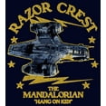 thumbnail image 2 of Men's Star Wars: The Mandalorian Razor Crest Hang On Kid Graphic Tee Navy Blue Large, 2 of 5