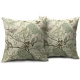 thumbnail image 2 of Vintage Floral Bird Pillow Covers 18x18 Inch Set of 2 Olive Green Brown Flowers Leaves Decorative Throw Pillows For Couch Chinoiserie Square Pillow Cases Home Decor For Sofa Bed Porch Room Outdoor, 2 of 6