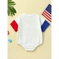 thumbnail image 3 of Bagilaanoe 4th of July Newborn Baby Boy Girl Rompers Letter Print Short Sleeve Bodysuit 6M 12M 18M 24M Infant Summer One Piece Short Jumpsuit for Independence Day, 3 of 8